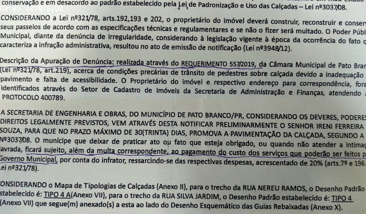 Documento de notificação