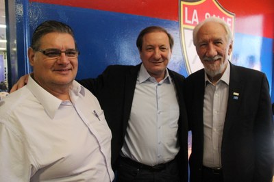 Vereador Maccari, prefeito Zucchi e o vice-governador Piana