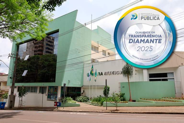 Câmara Municipal de Pato Branco alcança 100% no índice de transparência pública e conquista Selo Diamante